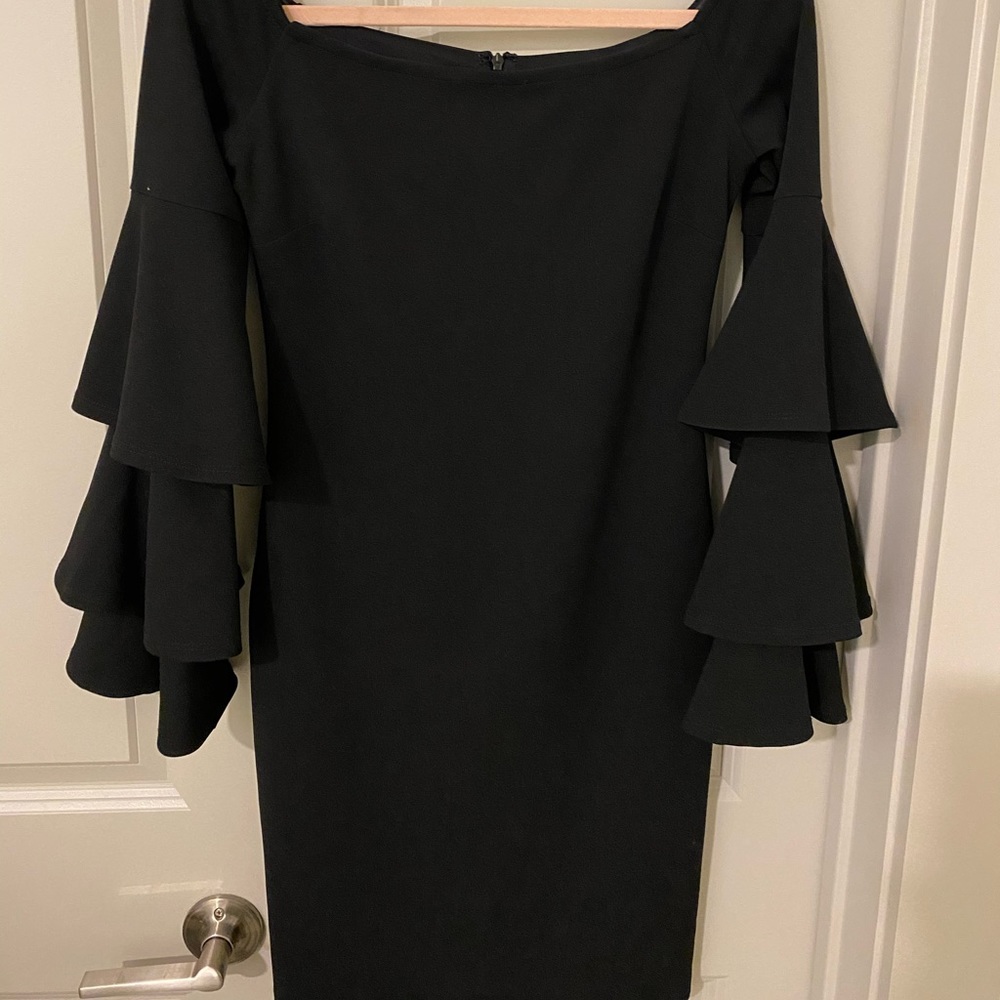 Bell Sleeve Black Dress
